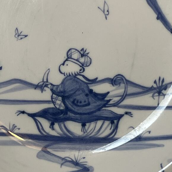 Deborah Sears ISIS Bowl Playful Monkey Sitting on a Pillow England 7 2/8" - Picture 2 of 7